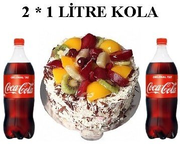 6-9 Kişilik Karışık Meyveli Yaş Pasta & 2x1 Lt Cola pasta