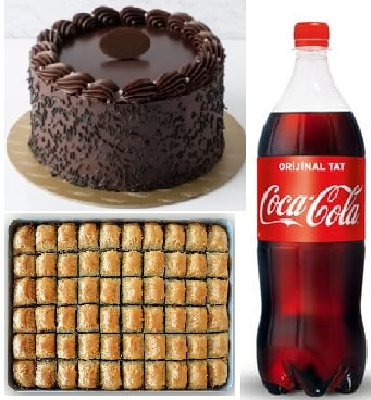 Akşam Keyfi Paketi: Pasta Baklava ve 1 Litre Cola İkilisi pasta
